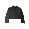 Mens Upcycled Raw Edge Wool Blazer | Charcoal Gray