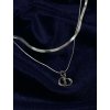 Repurposed Authentic Christian Dior Zip Pull Logo Double Chain Necklace