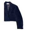 Womens Upcycled Raw Edge Aldo D’ Ambrosio Corduroy Crop Blazer | Sapphire Blue