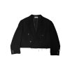 Men’s Upcycled Raw Edge Covett Crop Blazer | Solid Black