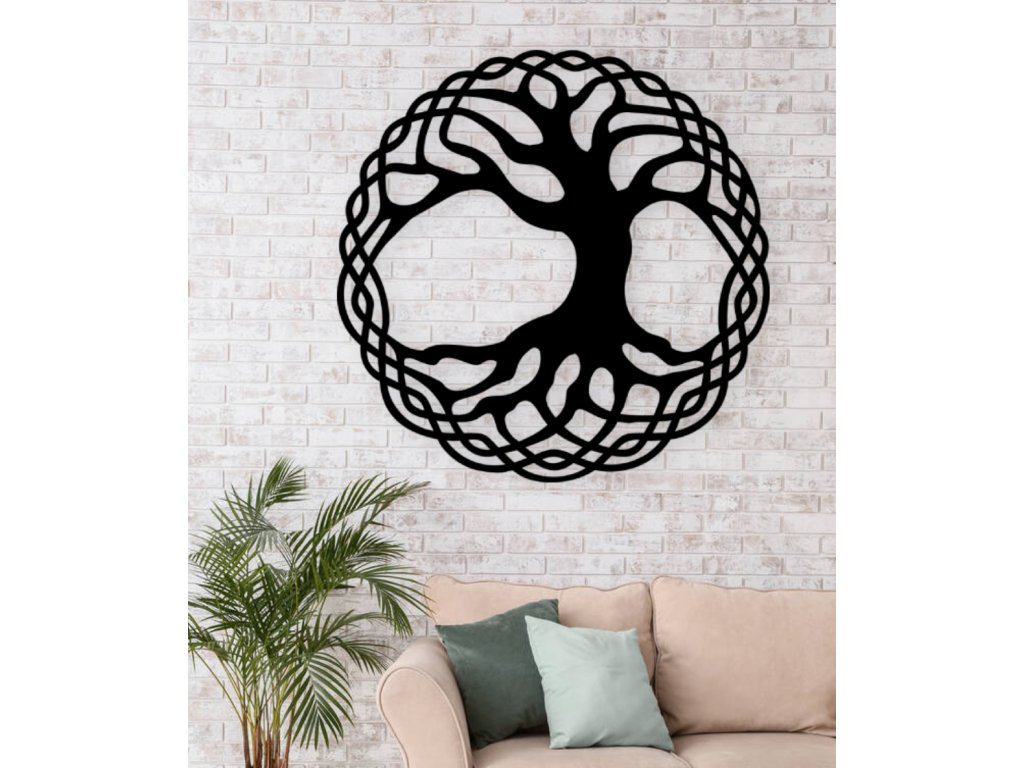 Dřevěná dekorace -  Posvátný strom života na stěnu