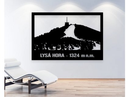 Dřevěný obraz na zeď Lysá hora 1324 m.n.m