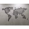 Dřevěná mapa světa na zeď polygony
