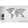 Dřevěná mapa světa na zeď polygony