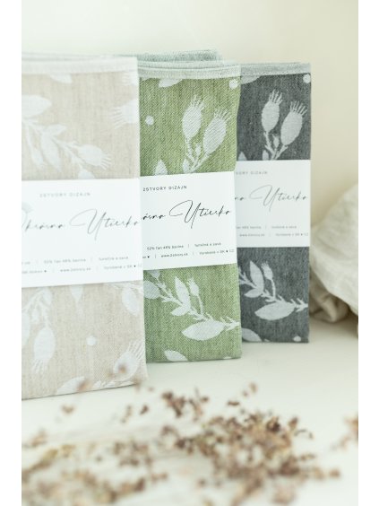 Set of 3 jacquard tea towels Rosehips