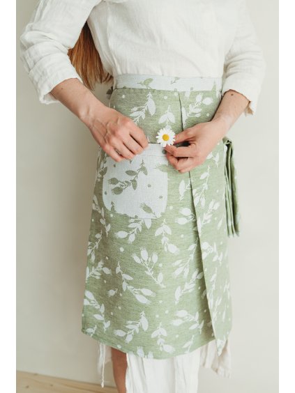 Krátka ľanová zástera Rosehips