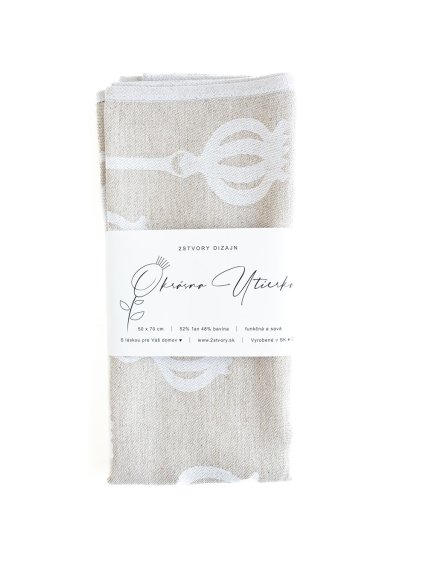 Linen kitchen towel - Poppy pods