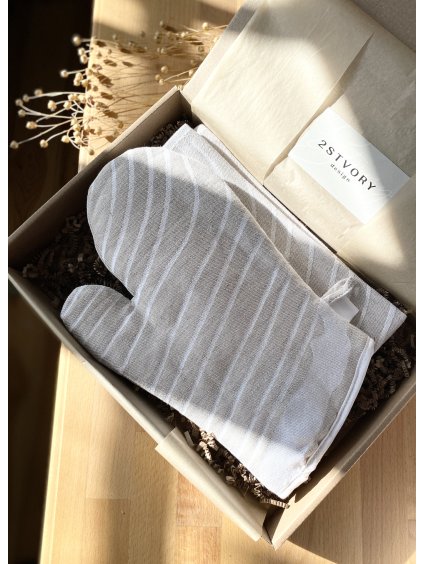 Gift Box - kitchen towel and mitt Tempora