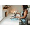 Linen Kitchen Towel Rosehips (forest green)