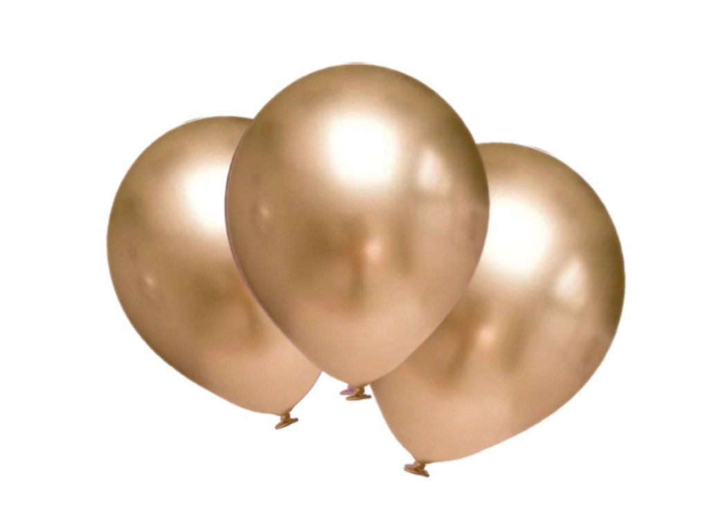 Balónky 3ks 30cm chromová zlatá - www.333adventures.com