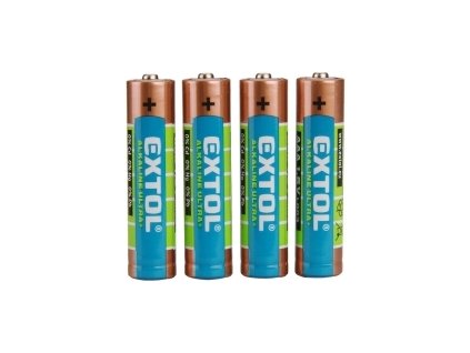 Baterie alkalická EXTOL 1,5V AAA 4ks