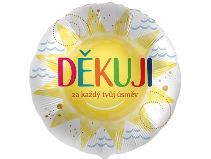 BALONEK foliovy Dekuji za kazdy tvuj usmev Slunicko 43cm 3070550K