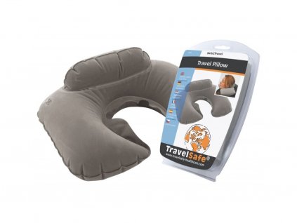 10277 travelsafe nafukovaci podhlavnik travel pillow grey