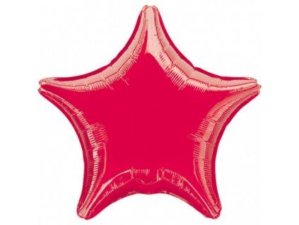 Balónek hvězda 48cm červená lesklá