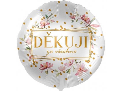 BALONEK foliovy Dekuji za vsechno Magnolie 43cm 3070452K