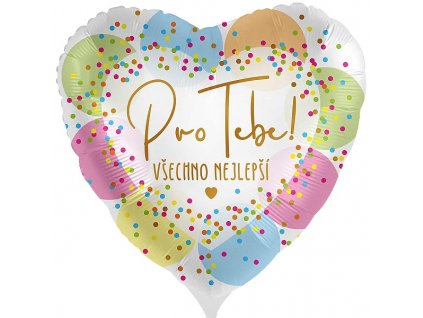 BALONEK foliovy Srdce Pro Tebe Vsechno nejlepsi 43cm 3070264K
