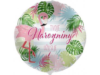 BALONEK foliovy Tvoje Narozeniny Plamenak 43cm 302006K