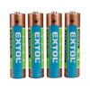 Baterie alkalická EXTOL 1,5V AAA 4ks