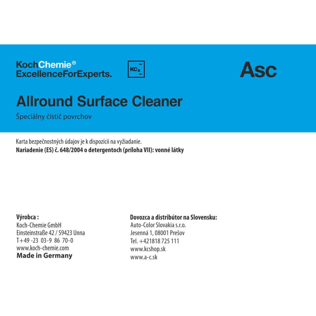 716 koch chemie produktova etiketa allround surface cleaner specialny cistic povrchov