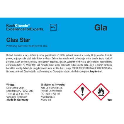 698 koch chemie produktova etiketa glas star cistic okien a skiel
