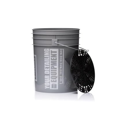 Detailingové vedro s mriežkou Work Stuff Detailing Bucket Grey Wheels + Separator Black