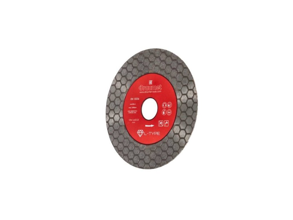 Kotouč diamantový pro řezání a broušení L-TYPE 125 x 1,6 mm, DRAUMET PREMIUM