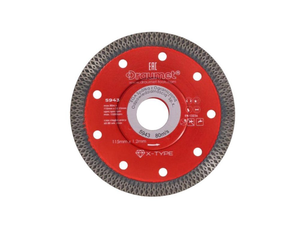 121200Q Kotouc diamantovy X Type 115 x 1 8 mm DRAUMET 0a