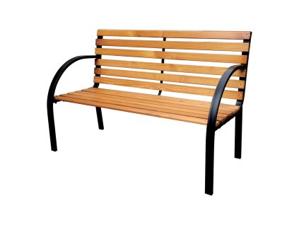 lavička zahradní 122x60x79cm ocel ČER/dřevo FSC