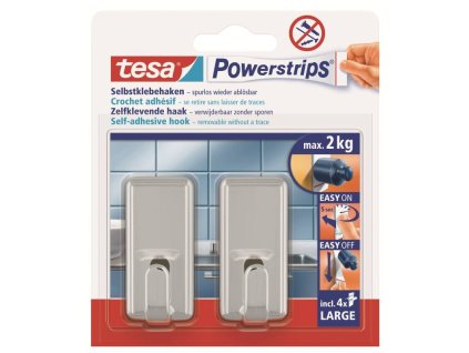 138466 Hacek lepici chromovy velky Powerstrips TESA 0a