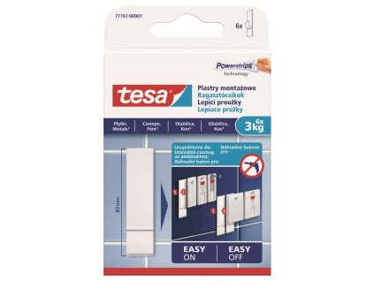 138475 Prouzek samolepici na kov a dlazdice bily Powerstrips TESA 0a
