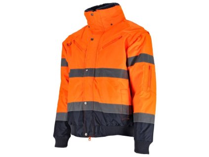 S090700013 Zateplena bunda vystrazna BOMBER 3v1 2XL oranzova STALCO S090700013 0a