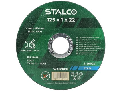 S59025 Rezny kotouc na kov rovny pr 125 x 1 0mm STALCO S 59025 0a
