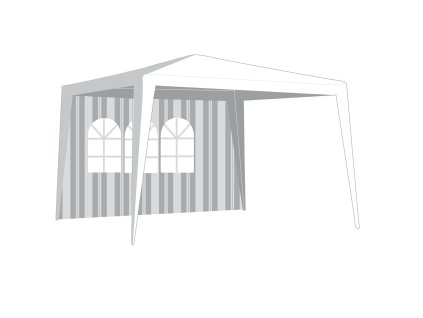 stěna k altánu 295x190cm s oknem PRUHY BÍ/ZE