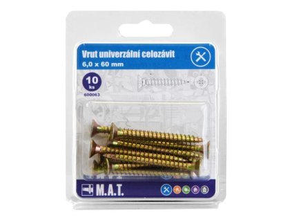 vrut un.celozávit 6,0x 60mm ZZ (10ks)