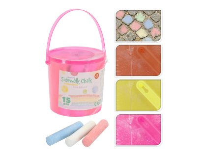 křídy chodníkové (15ks) + PH kbelík