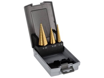 S72534 Vrtak stupnovity HSS RP STALCO PERFECT set 3 ks 1a