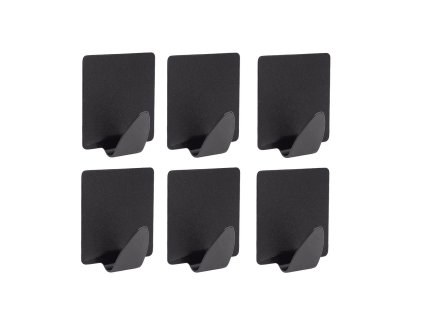 háček samolepicí obdél.ocel ČER (6ks)