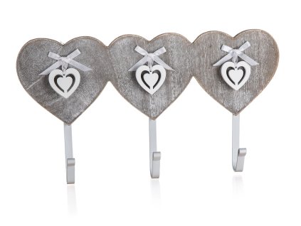 věšák 3 háčky HEART