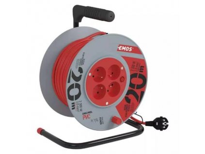 Kabel prodlužovací, 20m / 230V, cívka, 4 zásuvky