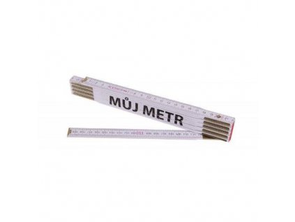 Metr skládací dřevěný PROFI, CE, MŮJ METR, bílý, 2 m