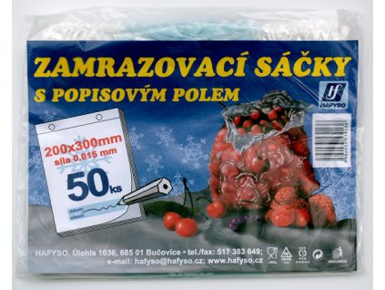 Hafyso Zamrazovací sáčky s popisem 20x30 cm/15my - 50ks/bal