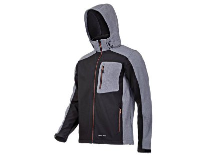 L4091601 Bunda softshellova s kapuci cerno sedo oranzova vel S LAHTI PRO 0a