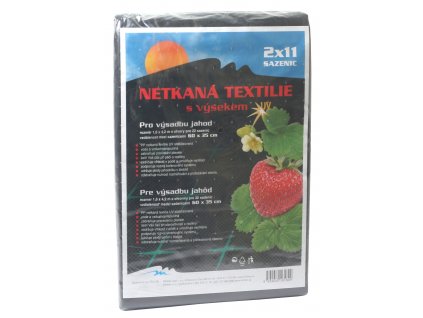 Neotex / netkaná textilie výsek černý 45g - jahody šíře 1,6 x 4,2 m