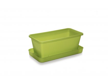 Truhlík malý s miskou - jablečná zelená 20 cm