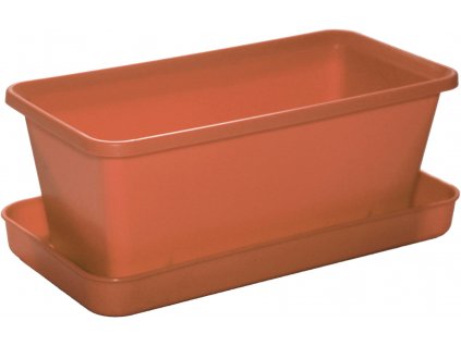 Truhlík malý s miskou - terakota 20 cm