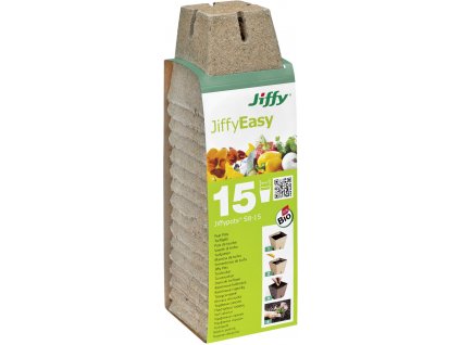 Rašelinový květináč hranatý Jiffypot® S8-15, 8 x 8 cm - balení 15 kusů