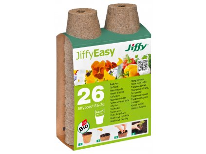 Rašelinový květináč Jiffypot® R6-26, 6 cm - balení 26 kusů