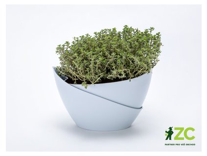 Květináč samozavlažovací Doppio - šedomodrá 14 cm