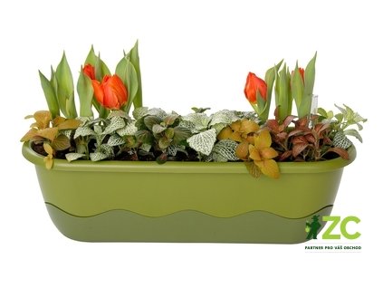 Truhlík samozavlažovací Mareta - sv.zel + tm.zel. 60 cm