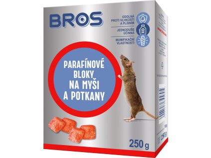 Bros - parafinové bloky na myši, krysy a potkany 250 g